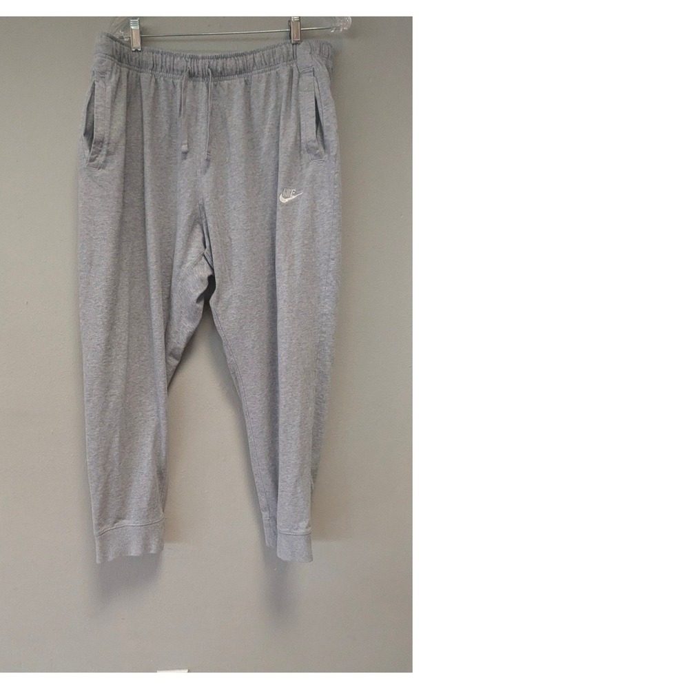Nike Sportswear Club Jersey Joggers Mens 2XL Grey BV2762-063 Tapered Cuffed